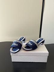 Dior Dentelle Heeled Slide 3.5 cm Dark Blue - 2