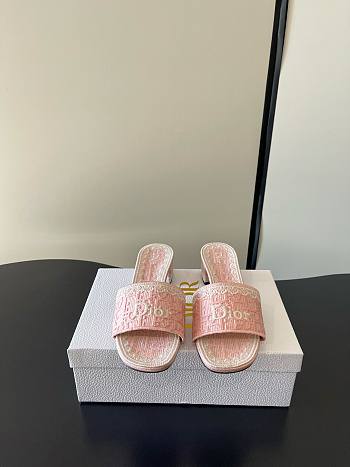 Dior Dentelle Heeled Slide 3.5 cm Pink