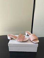 Dior Dentelle Heeled Slide 3.5 cm Pink - 4