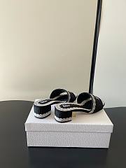 Dior Dentelle Heeled Slide 3.5 cm Black - 6