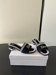 Dior Dentelle Heeled Slide 3.5 cm Black - 5