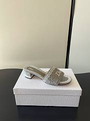 Dior Dentelle Heeled Slide 3.5 cm Gray - 6