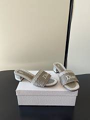 Dior Dentelle Heeled Slide 3.5 cm Gray - 2