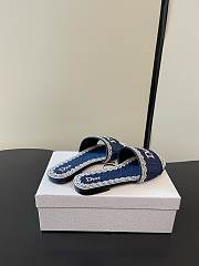 Dior Dentelle Heeled Slide Dark Blue - 4