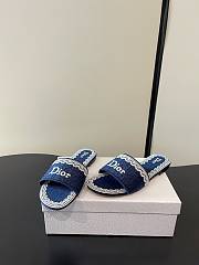 Dior Dentelle Heeled Slide Dark Blue - 3