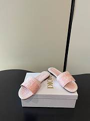 Dior Dentelle Heeled Slide Pink - 2