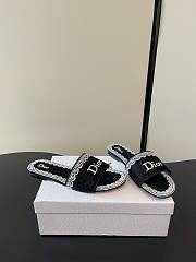 Dior Dentelle Heeled Slide Black - 3