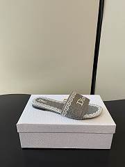 Dior Dentelle Heeled Slide Gray - 6