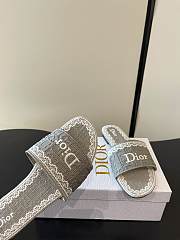Dior Dentelle Heeled Slide Gray - 3