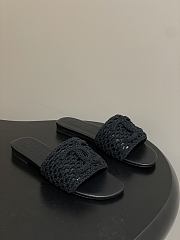 Chanel CC logo crochet design Sandals Black - 1