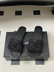 Chanel CC logo crochet design Sandals Black - 3