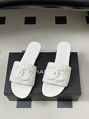 Chanel CC logo crochet design Sandals White - 3