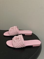 Chanel CC logo crochet design Sandals Pink - 4