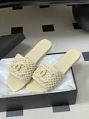 Chanel CC logo crochet design Sandals Beige - 4