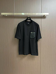 Fendi Black T-Shirt with Zip Pocket - 1