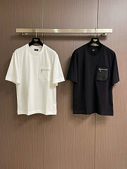 Fendi Black T-Shirt with Zip Pocket - 6