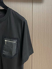 Fendi Black T-Shirt with Zip Pocket - 4