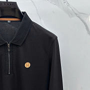 Hermès Men’s Long-Sleeve Zip Polo Black - 4