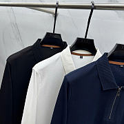 Hermès Men’s Long-Sleeve Zip Polo Navy Blue - 5