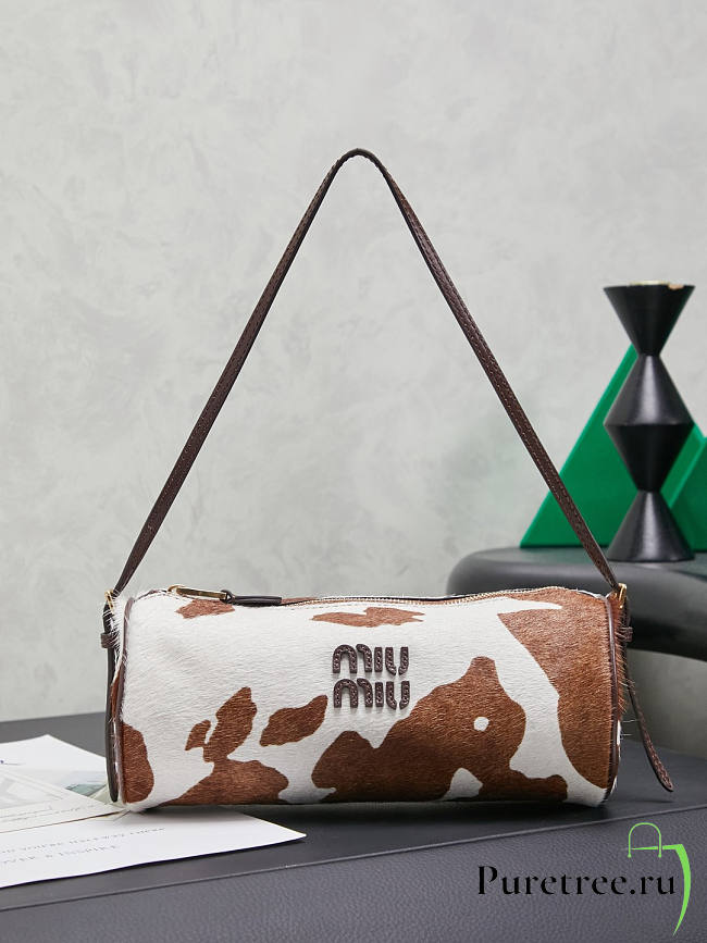 Miumiu Calf Hair Pouch White/Burnt Sienna - 1