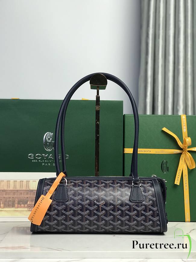 Goyard Bonbonnière Bag Chevroches Calfskin Dark Blue - 1