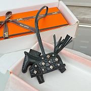HERMES Rodeo Robeo Coeur Pony Bag Keychain Black Silver - 6