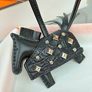HERMES Rodeo Robeo Coeur Pony Bag Keychain Black Silver - 5