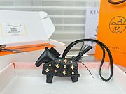 HERMES Rodeo Robeo Coeur Pony Bag Keychain Black Gold - 1