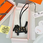 HERMES Rodeo Robeo Coeur Pony Bag Keychain Black Gold - 4