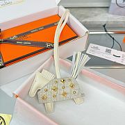 HERMES Rodeo Robeo Coeur Pony Bag Keychain White Gold - 6
