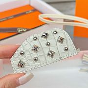 HERMES Rodeo Robeo Coeur Pony Bag Keychain White Silver - 5