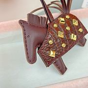 HERMES Rodeo Robeo Coeur Pony Bag Keychain Brown Gold - 2