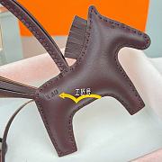 HERMES Rodeo Robeo Coeur Pony Bag Keychain Brown Silver - 5