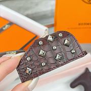 HERMES Rodeo Robeo Coeur Pony Bag Keychain Brown Silver - 3