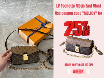 Louis Vuitton Pochette Métis East West size 21.5x6x13.5 cm