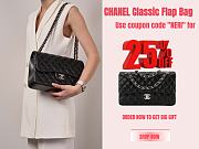 CHANEL | Classic Flap Bag Black Lambskin Silver Hardware A01112 - 25cm - 1