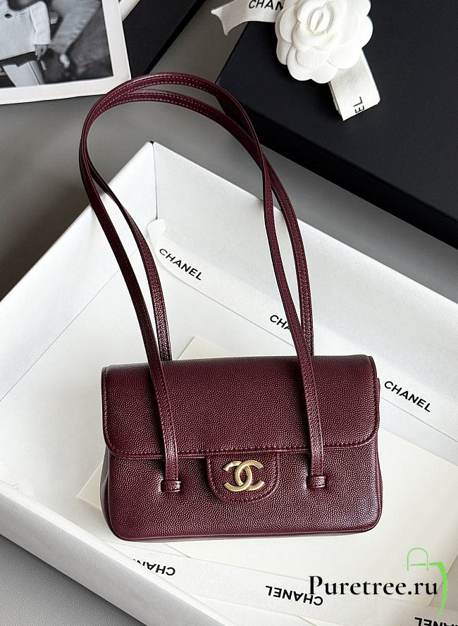 CHANEL | Preppy 26 Mini Bag Burgundy - 1