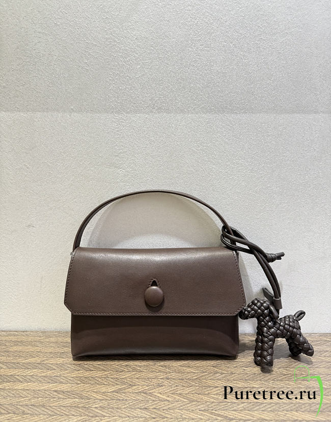 The Row Sally Leather Shoulder Bag Dark Brown - 1
