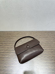 The Row Sally Leather Shoulder Bag Dark Brown - 3