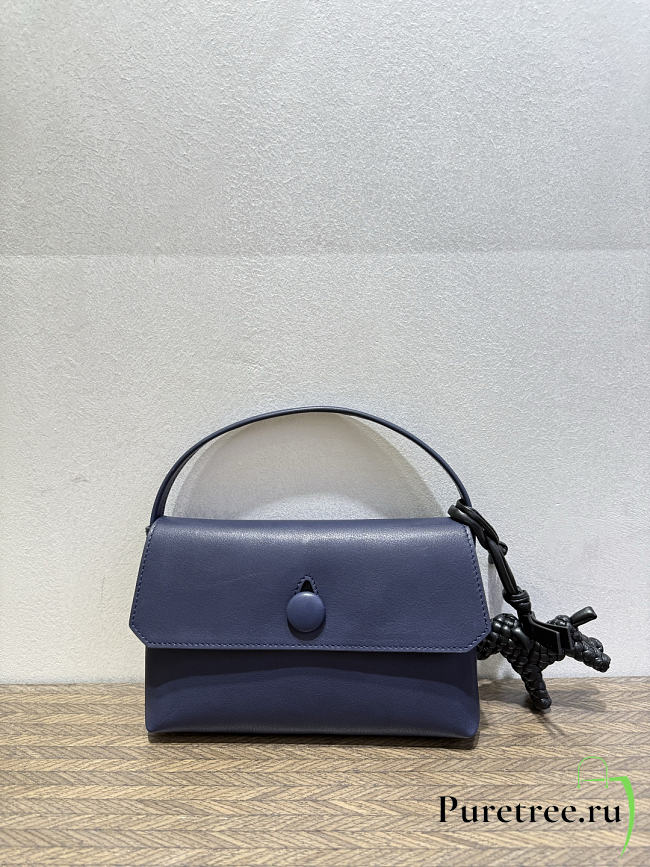 The Row Sally Leather Shoulder Bag Dark Blue - 1
