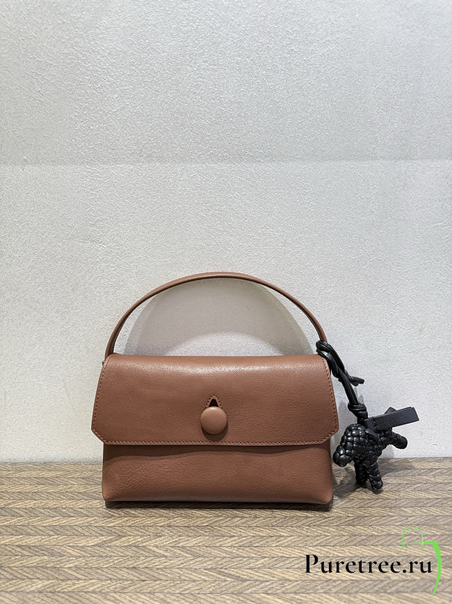 The Row Sally Leather Shoulder Bag Tan Brown - 1