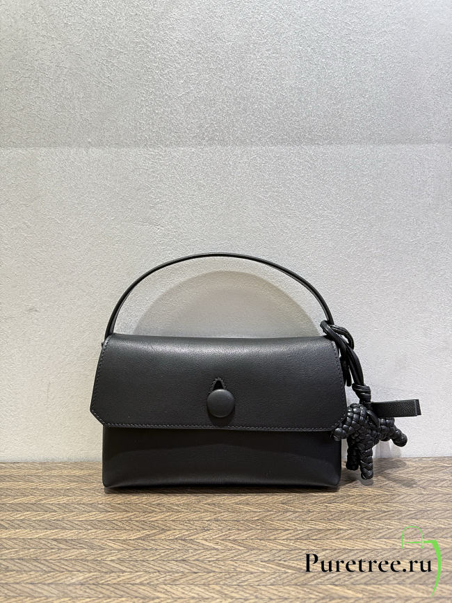 The Row Sally Leather Shoulder Bag Black - 1