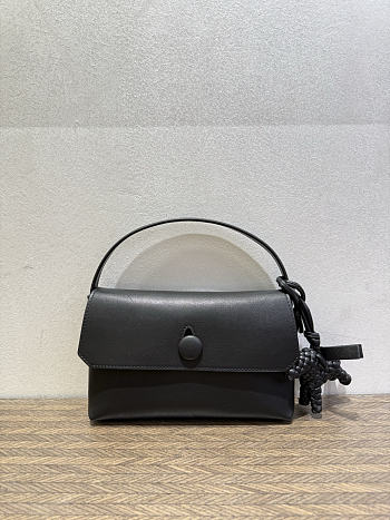 The Row Sally Leather Shoulder Bag Black