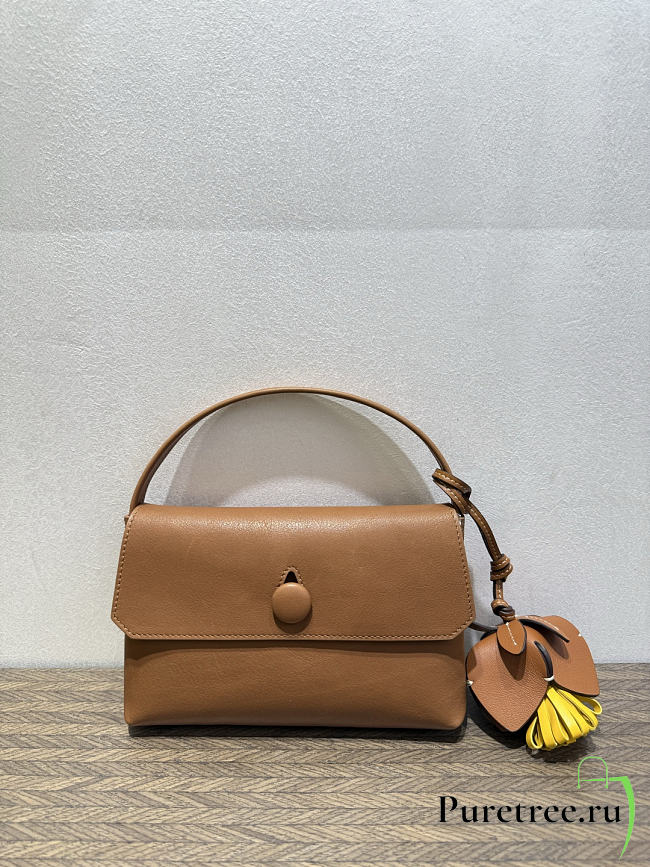 The Row Sally Leather Shoulder Bag Camel Brown - 1