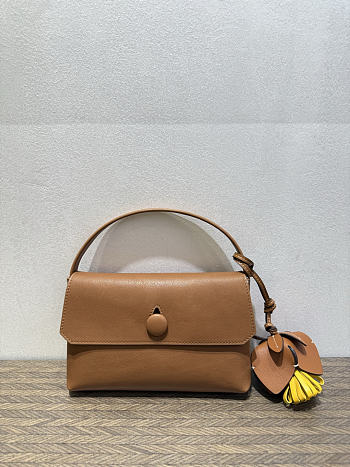 The Row Sally Leather Shoulder Bag Camel Brown