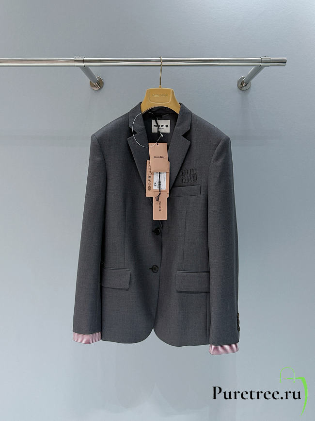 Miu Miu 26 color-blocked striped suit jacket - 1