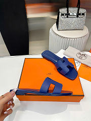 Hermes Oran Women's Flat Slipper Blue - 6