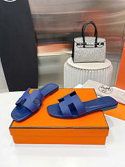 Hermes Oran Women's Flat Slipper Blue - 3