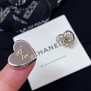 Chanel Full Diamond Heart Double C Earrings - 5