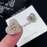 Chanel Full Diamond Heart Double C Earrings - 4